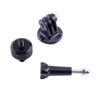 Greensen thumb knob screw,tripod mount,Black 1/4  Hot Shoe Adapter With Tripod Mount Adapter Set For Gopro Hero 2/3/3+/4 Camera