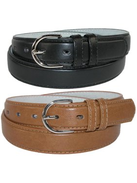 CTM  Leather 1 1/8 Inch Dress Belt (Pack of 2 Colors) (Women's)