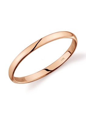 10k Yellow White or Rose Gold Comfort Fit 2mm Plain Wedding Band
