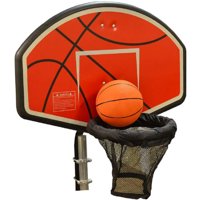 JumpKing Trampoline Basketball Hoop with Attachment and Inflatable Basketball
