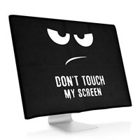 kwmobile Monitor Cover for 27-28" Monitor - Dust Cover PC Monitor Case Screen Display Protector - Dont Touch My Screen White/Black
