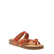 Time and Tru Women's Toe Thong Footbed Sandals, Wide Width Available