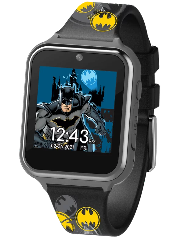 DC Comics Batman Unisex Child iTime Interactive Smartwatch 40mm in Black - BAT4856WM