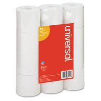 Universal Impact & Inkjet Print Bond Paper Rolls, 0.5" Core, 2.25" x 150 ft, White, 12/Pack -UNV35715