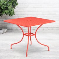 Flash Furniture 35.5'' Square Indoor-Outdoor Steel Patio Table, Multiple Colors