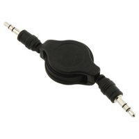 3 Feet Retractable Mini 3.5mm Plug Male to Male Stereo Auxiliary Aux Cord Cable For Sony Ericsson Xperia PLAY 4G Android Phone (AT&T) - Black