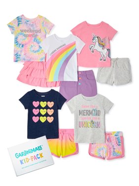 Garanimals Baby & Toddler Girls Unicorn Mix N' Match Kid-Pack Gift Box, 10-Piece Outfit Set, Sizes 12M-5T
