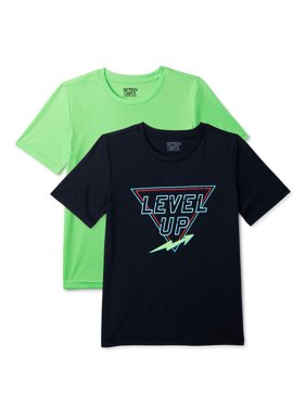 Seven Oaks Short Sleeve Graphic Performance Shirts, 2-Pack, Sizes 4-18