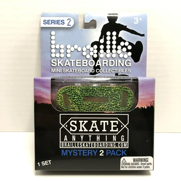 Braille Skateboarding MINI Skateboard 2-pack RARE NEW Series 2 Grass & Mystery, Collectible