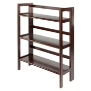 Winsome Wood Terry 3-Tier Foldable Shelf, Stackable, Walnut Finish