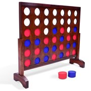 GoSports Giant 4 in a Row 3 Ft Wide Wooden Outdoor Backyard Lawn Game with Case