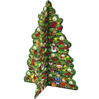 13.5" Vibrant Unique Korsch Advent 3-D Christmas Tree Wall Decor