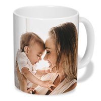 Customizable White Photo Mug with Designs, 11oz