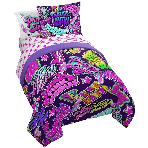 That Girl Lay Lay Phrases Twin Bed Set, 100% Microfiber, Nickelodeon