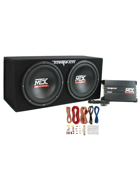 MTX TNP212D2 12" 1200W Dual Loaded Car Subwoofer Audio+Sub Box+Amplifier+Amp Kit