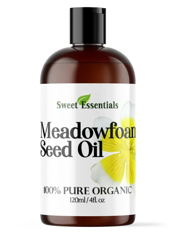 Premium Organic Meadowfoam Seed Oil, Imported From Canada, 4oz, 100% Pure, Cold Pressed - For Hair, Skin and Nails | Perfect Carrier Oil | Also Excellent For Mature Skin