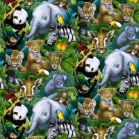 David Textiles, Inc. 44" 100% Cotton Animals & Insects Sewing & Craft Fabric By the Yard, Multi-color