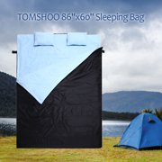 TOMSHOO 86"x60" Double Thermal Sleeping Bag 2 Person Outdoor Camping Hiking Sleeping Bag with 2 Pillows