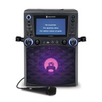 Singing Machine STVG885BK Bluetooth Karaoke System with 7" Color Monitor, CG+G, and a Microphone, Black
