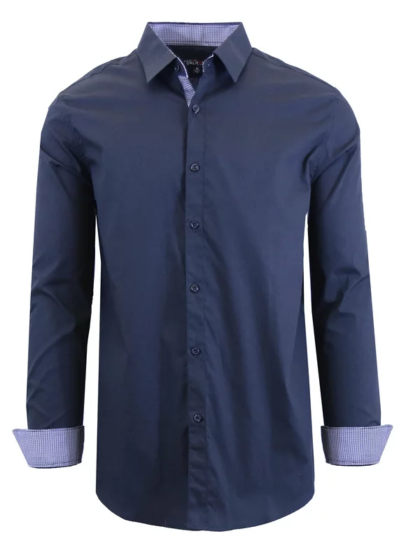 Men's Long Sleeve Slim-Fit Solid Dress Shirts (S-3XL)