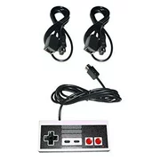 CONTROLLER GAMEPAD + 2 X 6' FT LONG EXTENSION CABLE CORD FOR NINTENDO NES CLASSIC MINI EDITION GAME CONSOLE