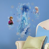 RoomMates Frozen Ice Palace with Elsa and Anna Giant Peel and Stick Wall Decal, Blue, 16.5 inch x 38.8 inch