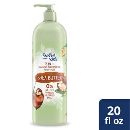 Suave Kids 3-in-1 Shampoo Conditioner & Body Wash Shea Butter, 20 oz