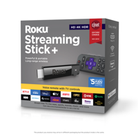 Roku Streaming Stick+ | HD/4K/HDR Streaming Device with Long-range Wireless and Roku Voice Remote with TV Controls