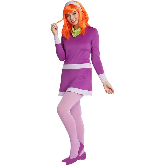 Jerry Leigh Scooby-Doo Daphne Costume for Adults, Standard Size, Includes Purple Mini Dress, Headband and Green Scarf