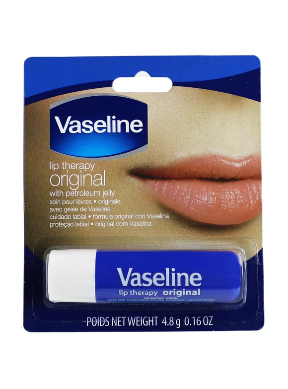 Vaseline Lip Therapy Moisturizing Hydrating Lip Balms with Petroleum, Vitamin E, Clear, 1 Count