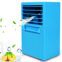 Air Conditioner Fan, Small Personal USB Air Cooler Desk Fan Mini Air Purifier Humidifier Cooling for Home Room Office Blue