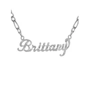 Personalized Diamond Cut Nameplate Necklace with Figaro Chain