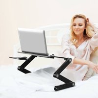 EBTOOLS laptop stand, lap desk,360 Adjustable Foldable Laptop Desk Table Stand Holder w/ Cooling Dual Fan Mouse Boad