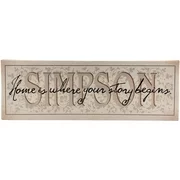 Personalized "Home Is Where Your Story Begins" Canvas Wall Decor, 9" x 27"