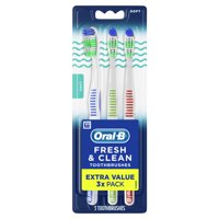 Oral-B Fresh and Clean Manual Toothbrushes, Soft, 3 Ct