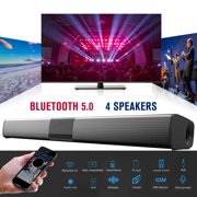 TSV 21.7-Inch Soundbar with Built-in Subwoofers and 4 x 5W Speakers, Home Audio Speakers with 3D Surround Sound Systems, Home Audio Sound Bars for TV with Coaxial /Aux Cables & Remote