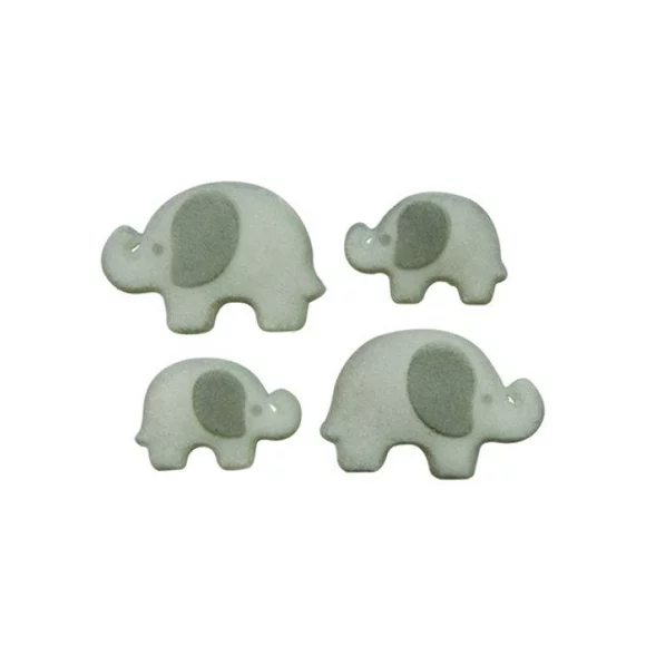 Edible Elephant Sugar Decorations 12 Count Zoo Animal Baby Shower Toppers Cupcakes Brownies Cookies Cake Pops