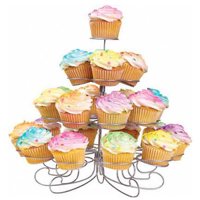 CHARMED 23 CUPS 4 TIERS CUPCAKE DESSERT STAND SILVER