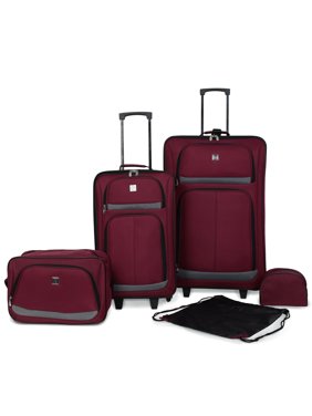 Protege 5 Piece 2-Wheel Luggage Value Set, Includes Checked and Carry On Luggage