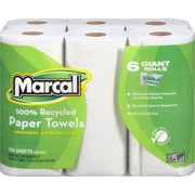 Marcal, MRC6181CT, 100% Recycled, Giant Roll Paper Towels, 24 / Carton, White