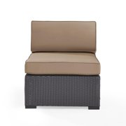 Crosley Furniture Biscayne Armless Chair With Mocha Cushions