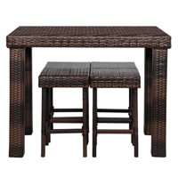 BaytoCare 5 Pieces Outdoor Dining Table Set, Wicker Bistro Bar Set