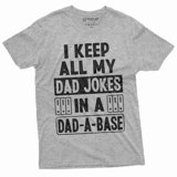 Dad-A-Base Mens Fathers Day Dad Joke Dadabase Funny Tee Shirt For Him (X-Large Grey)