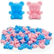 200 Pack Gender Reveal Mini Teddy Bears Table Decorations, for Baby Shower Party Favors, Blue & Pink, 0.65"