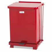 Rubbermaid Commercial Defenders Biohazard Step Can Square Steel 7 gal Red (RCP ST7EPLRED)