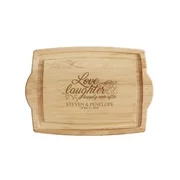 Personalized Love and Laughter Oversized Wood Cutting Board