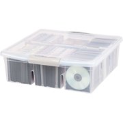 IRIS USA Large Multi-Media Storage Box, Clear, 1 Pack