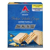 Atkins Protein Wafer Crisps, Lemon Vanilla, Keto Friendly, 5 Count