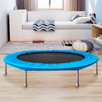 45" Rebounder Trampoline for Kids, BTMWAY Kids Folding Fitness Mini Trampoline with Spring Cover Padding, Outdoor Indoor Small Kids Child Jump Trampoline, Blue, R640