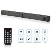 TSV Sound Bar, 2 x 5W Detachable Soundbar TV Speaker, Wired & Wireless Bluetooth Sound Bars with Stereo Audio System 3D Surround Sound System, 20-inch Home Theater Speaker with Remote, RCA, 3.5mm Aux